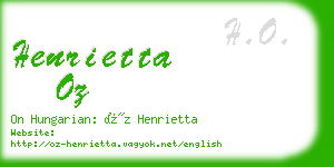 henrietta oz business card